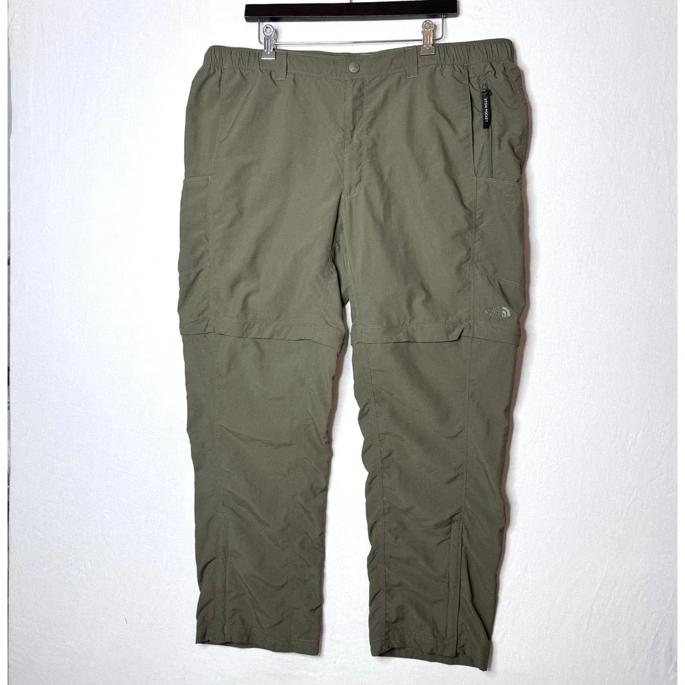The North Face Convertible Pants Mens 40 x30 Green Hiking Zip Ankle EXCELLENT